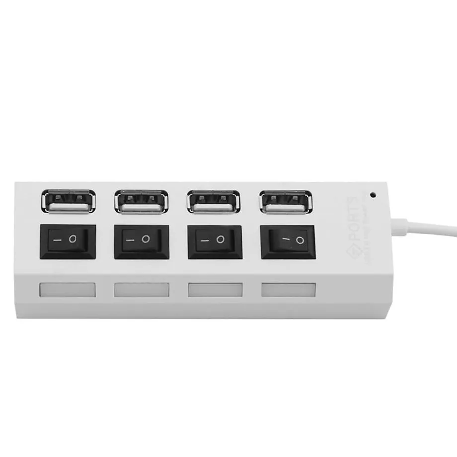 USB 4 portový HUB s vypínačem - 2 barvy