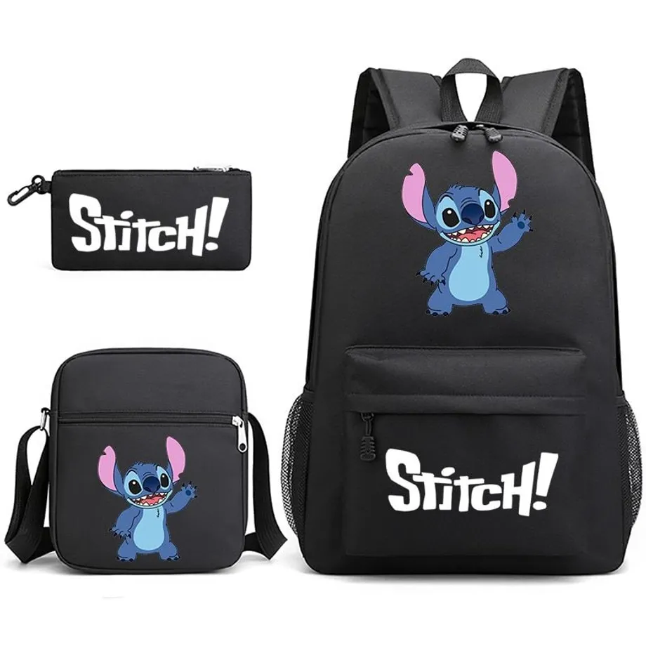 Set školních potřeb Stitch - Batoh a penál + taška přes rameno