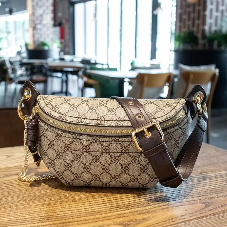 Geo Pattern Fanny Pack, elegantní přední taška na zip Univerzální taška na hrudník