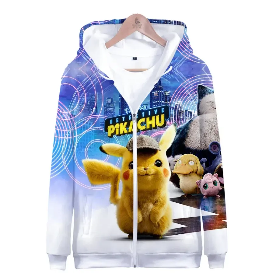 Luxusní unisex mikina se zapínáním na zip a potiskem oblíbených Pokémon