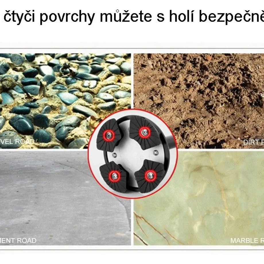 Skládací vycházková hůl se světly LED