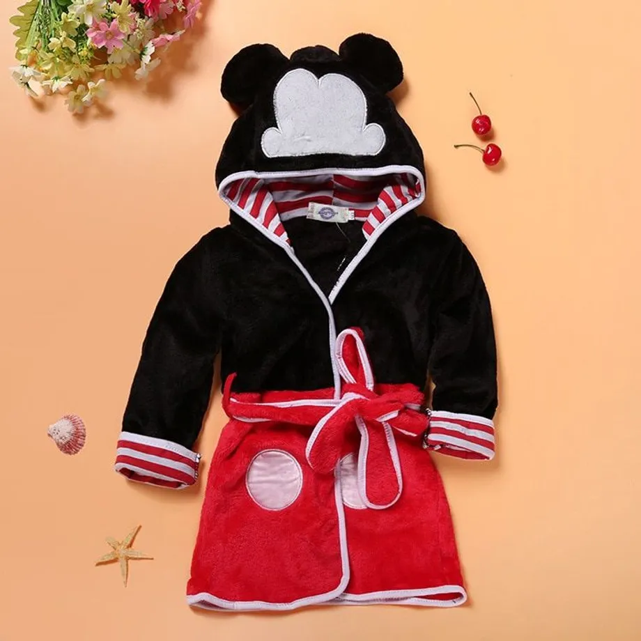 Krásný dětský župan v designu Mickey Mouse black 4 roky