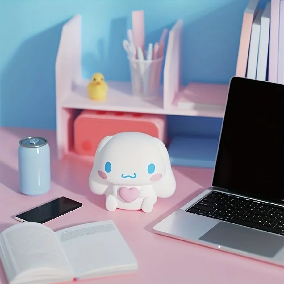 Noční lampička Sanrio Cinnamoroll - roztomilý silikon s 3 úrovněmi jasu, dotykovým ovládáním a dálkovým ovládáním