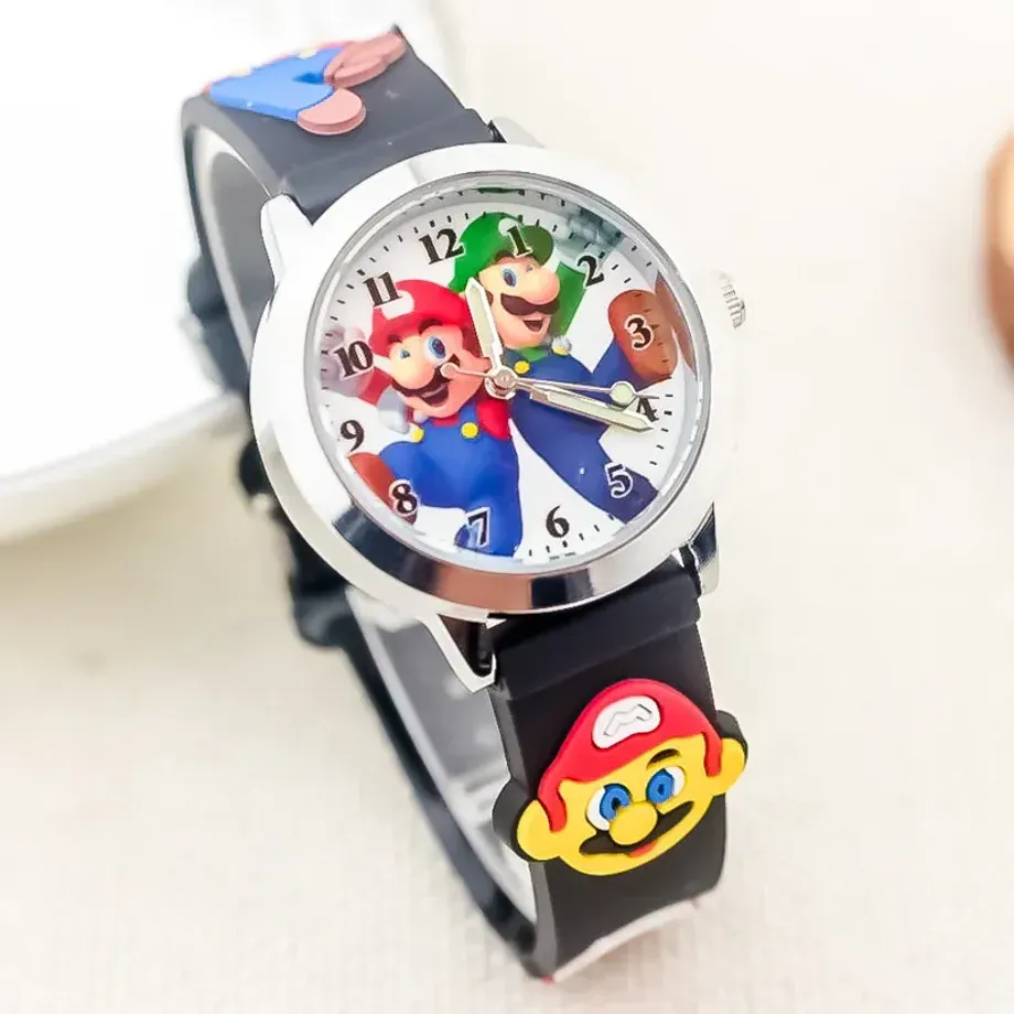 Dětské analogové hodinky s motivem Super Mario Bros.