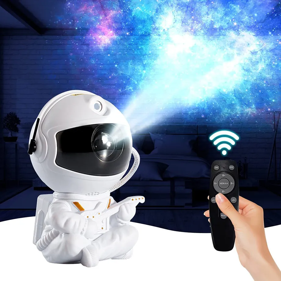 1ks Astronaut Star Projector Galaxy Night Light, Sky Decor Lampa Pro Vánoce V Ložnici, Malá A Jasná LED Světla Pro Astronauty, Hvězdný Oblak Vesmírná Mlhovina S Dálkovým Ovládáním