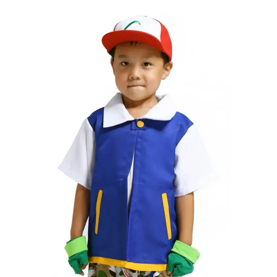 Stylový cosplay kostým v provedení oblíbené postavy Pokémon - Ash Ketchum