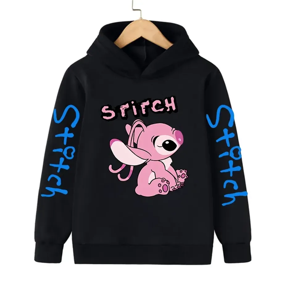 Dětská mikina s kapucí a roztomilým potiskem Stitch