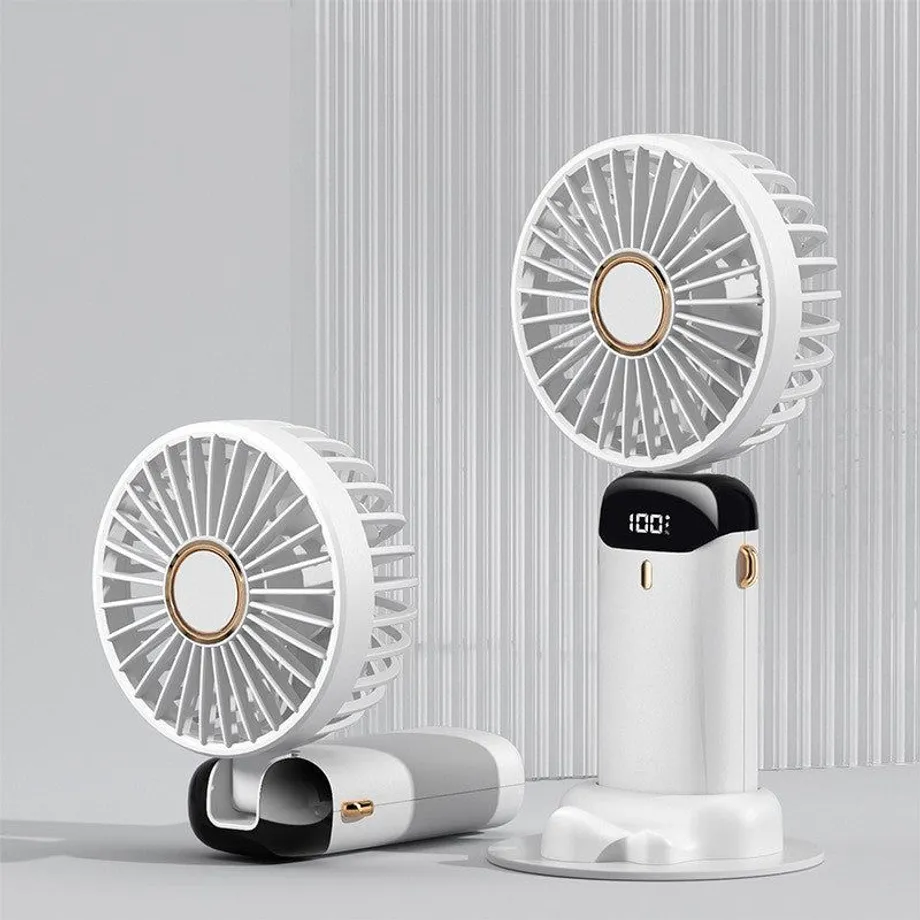 USB ruční ventilátor Mini přenosný studentský malý ventilátor Digitální displej Skládací aromaterapie Malý elektrický ventilátor