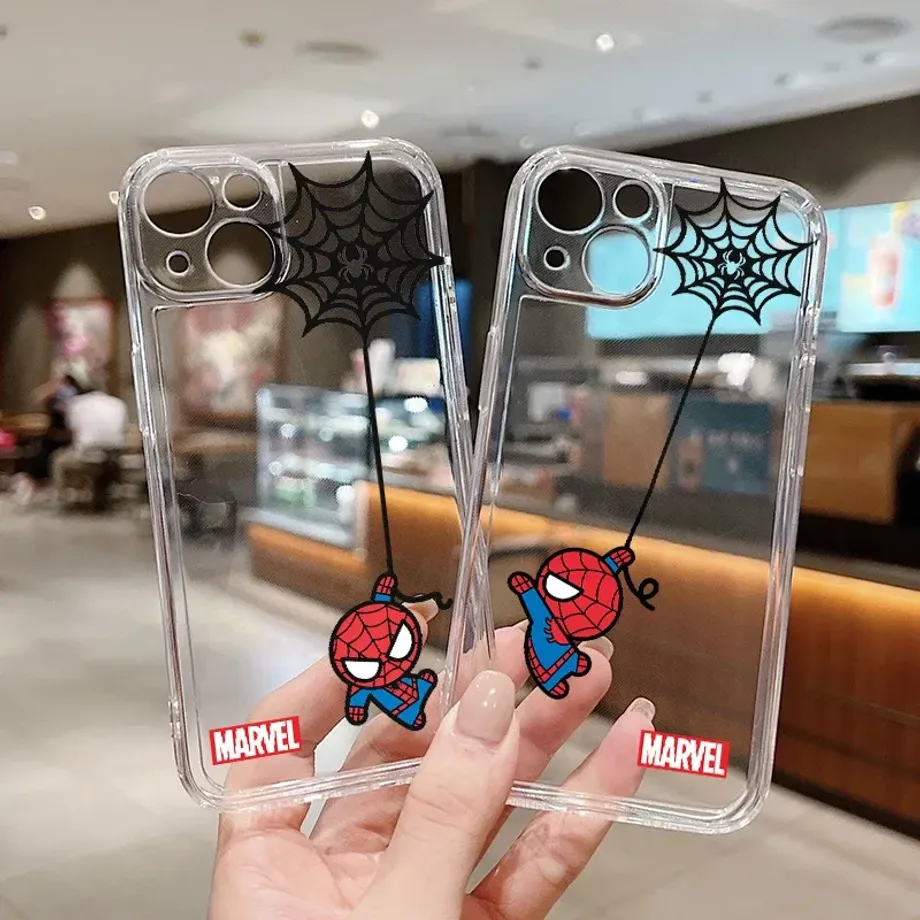 Transparentní silikonový kryt v motivech superhrdiny Spider-man na telefony iPhone