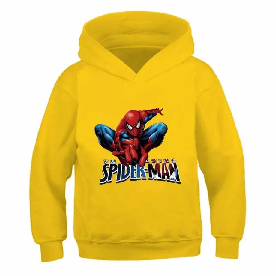 Moderní dětská stylová mikina s kapucí s moderním motivem Spidermana Leslie