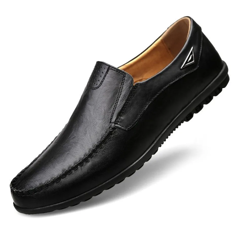 Pánské elegantní kožené mokasíny - Slip on