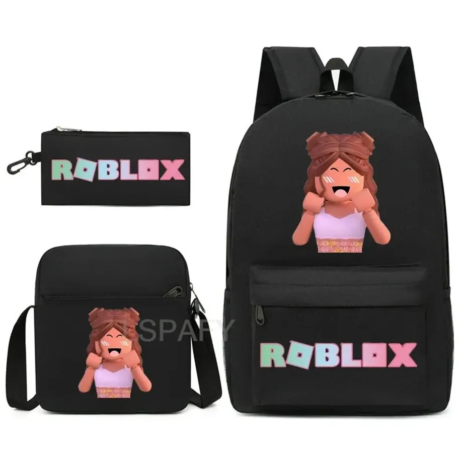 Stylový školní set pro děti - Batoh, penál, taška přes rameno v různých motivech Roblox