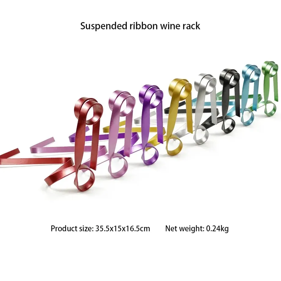 Luxusní stojan na lahve vína ve stylu stuhy - několik barevných variant, designová dekorace