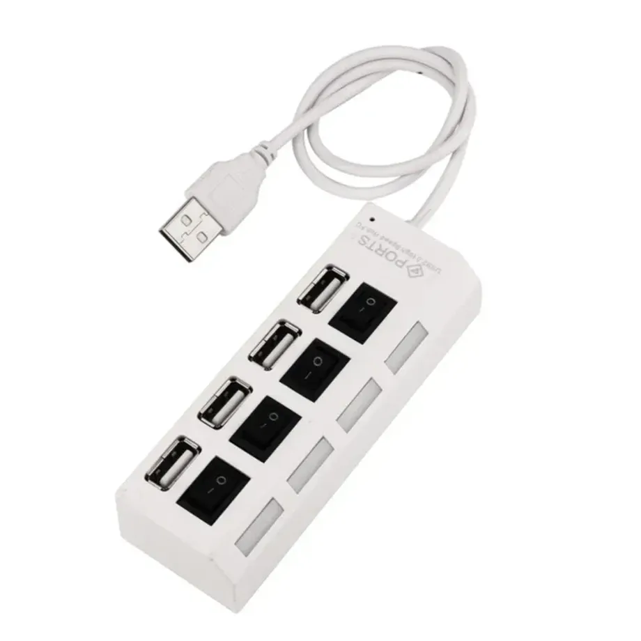 USB Hub 2.0 multiport s vysokou rychlostí a nezávislými vypínači