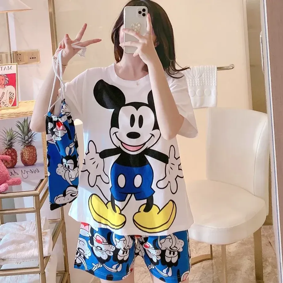 Dámské roztomilé pyžamo s potiskem Minnie Mouse