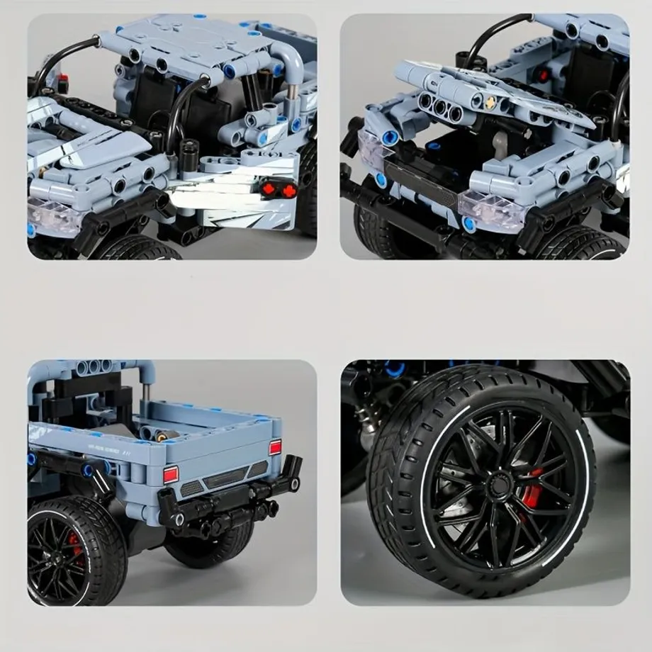 Stavebnice 3D Model - Modrý Off-road Pickup