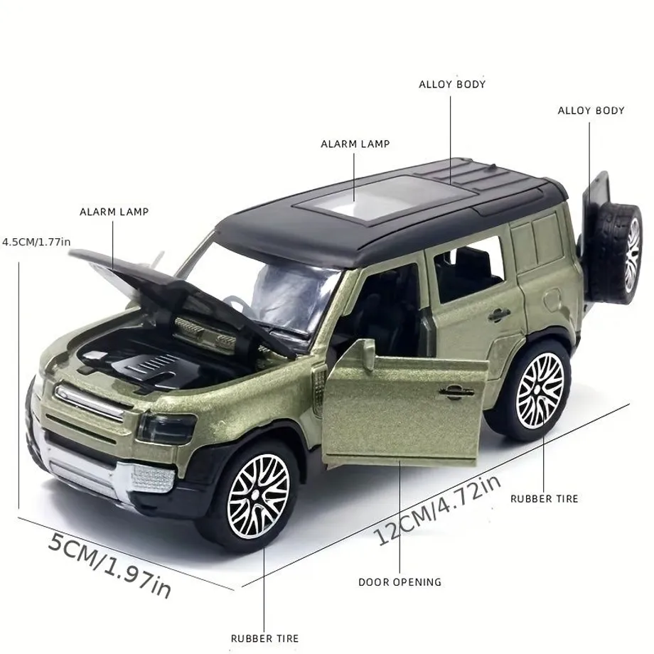 Sportovní auto z kovu s otevíracími dveřmi - model hračky a dekorace