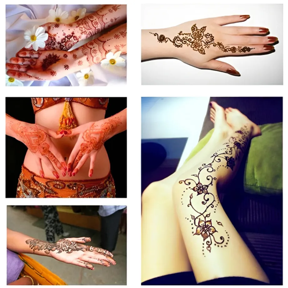 Henna - dočasné tetování - více barev