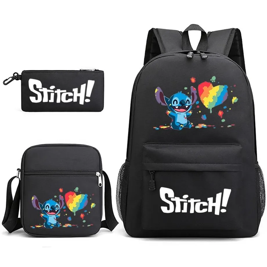 Set školních potřeb Stitch - Batoh a penál + taška přes rameno