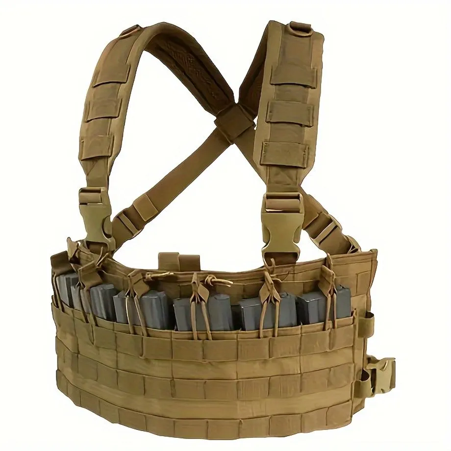 Náprsní Nástavec Na Zásobník, Odolný Návazec Na Hrudník W/MOLLE Pouch Držák Na Zásobník, Nastavitelná Lovecká Airsoftová Vesta