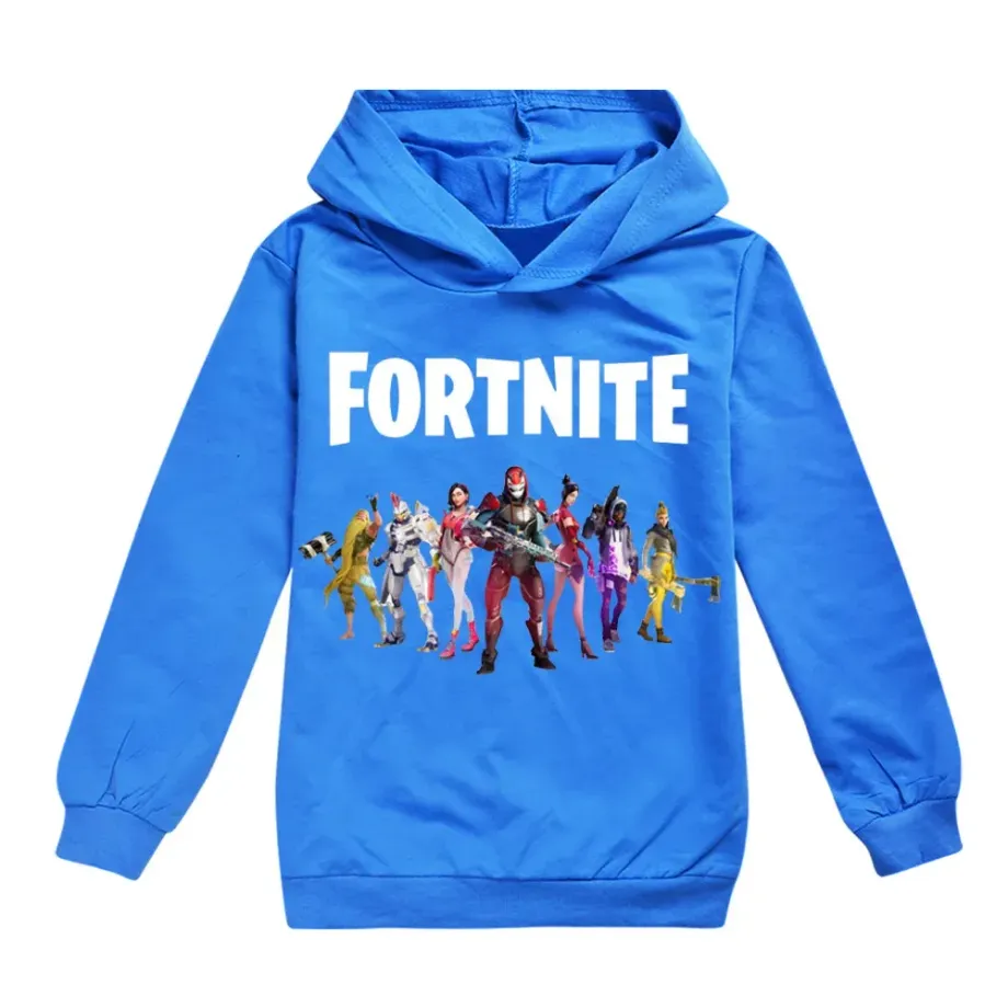 Dětská mikina s kapucí a potiskem oblíbených postav ze hry Fortnite - různé barvy