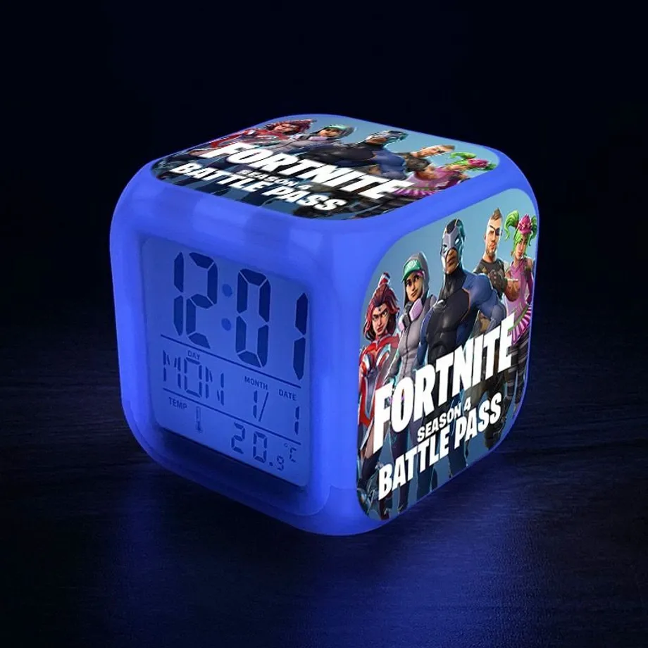 Originální svítící budík s motivem počítačové hry Fortnite 22 no box