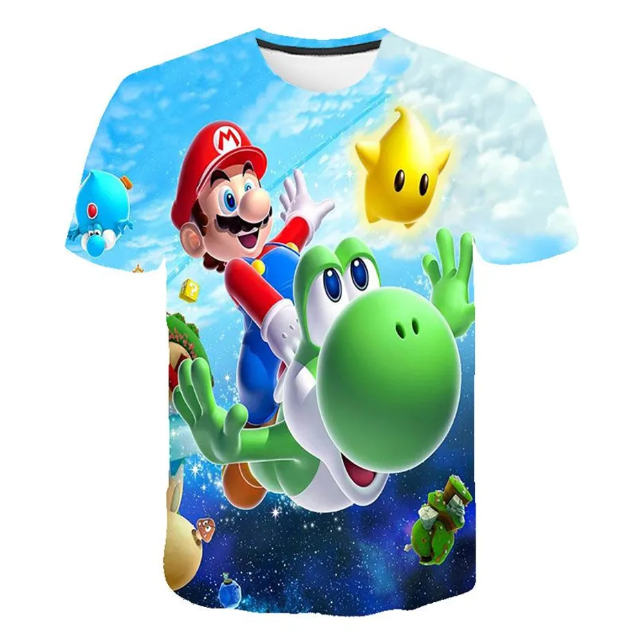 Krásné dětské tričko s 3D potiskem Mario