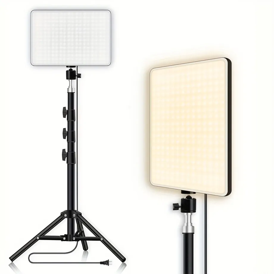 Kruhové LED světlo 25,4 cm se stativem (1,1 m) pro studio, fotografii, líčení, schůzky, skupinová selfie, živé streamování