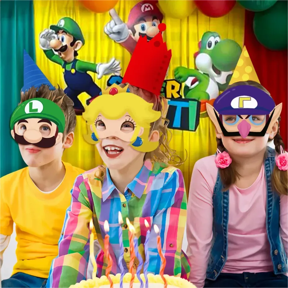 Dětská maska na party s motivem Super Mario ideální pro Halloween a narozeninové oslavy