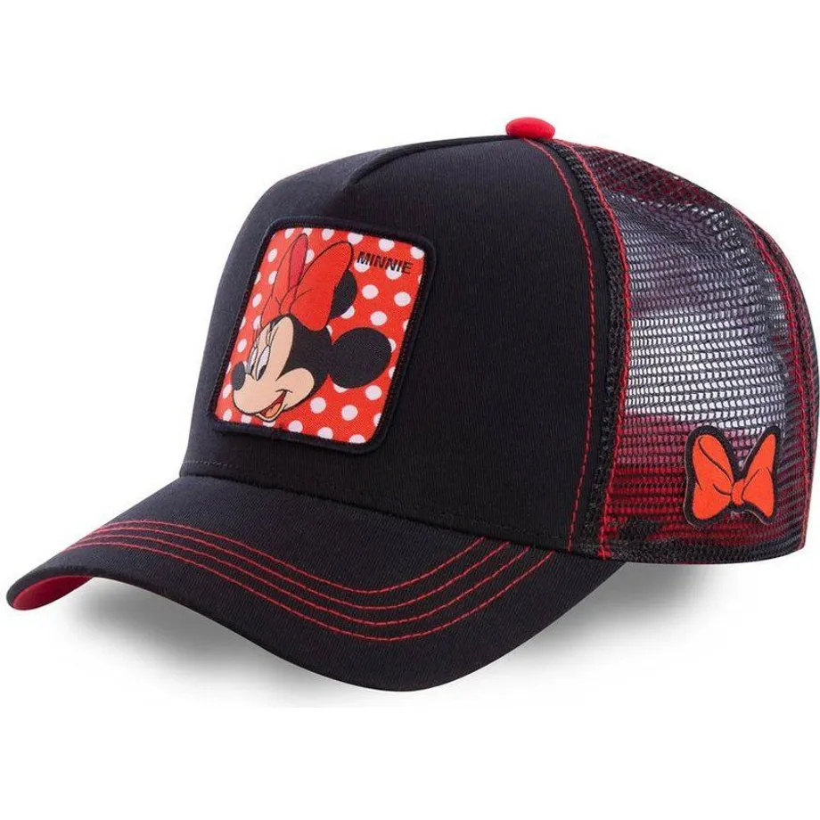 Unisex baseballová kšiltovka s motivy animovaných postaviček MINNIE BLACK RED