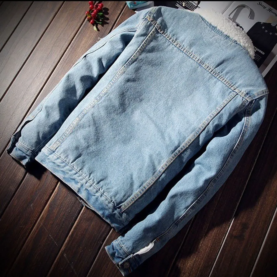 Dámská denim sherpa Jaqueta