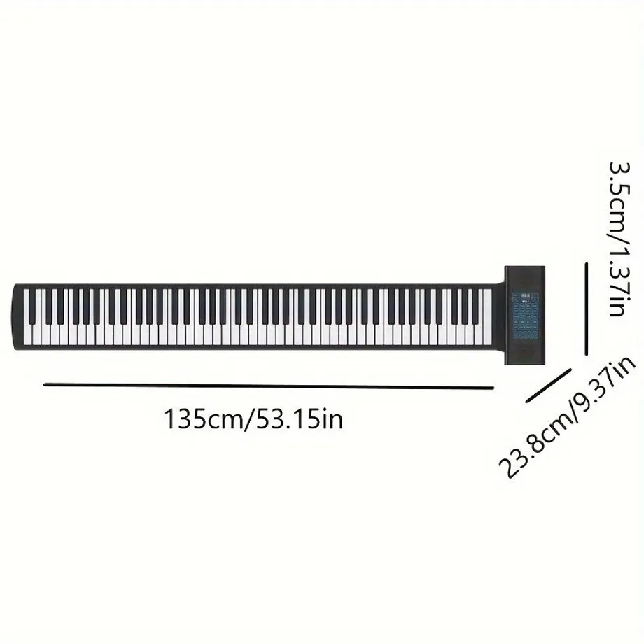 Cestovní piano s 88 klávesami a silikonovou klávesnicí - multifunkční, skládací, s LED displejem