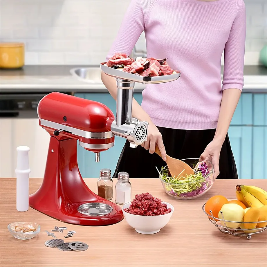 Nástavec na mlýnek na maso | Univerzální pro všechny kuchyňské roboty KitchenAid | Sada 15 dílů