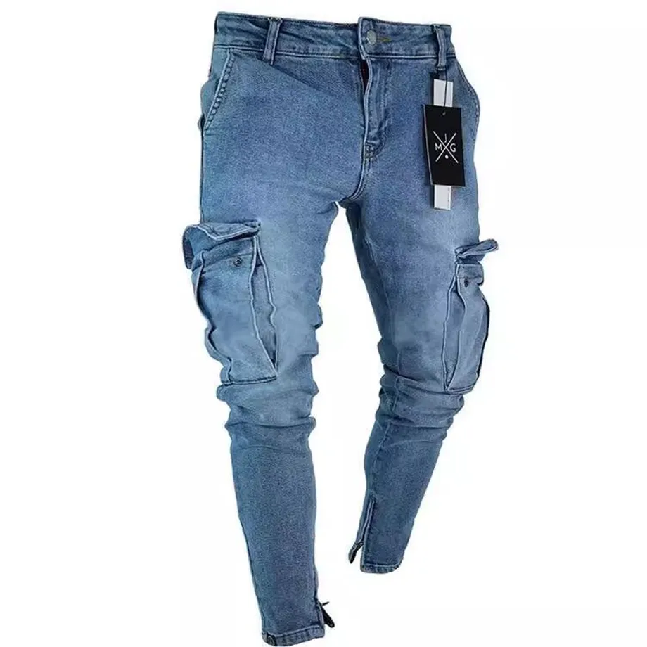 Pánské skinny džínové cargo pant