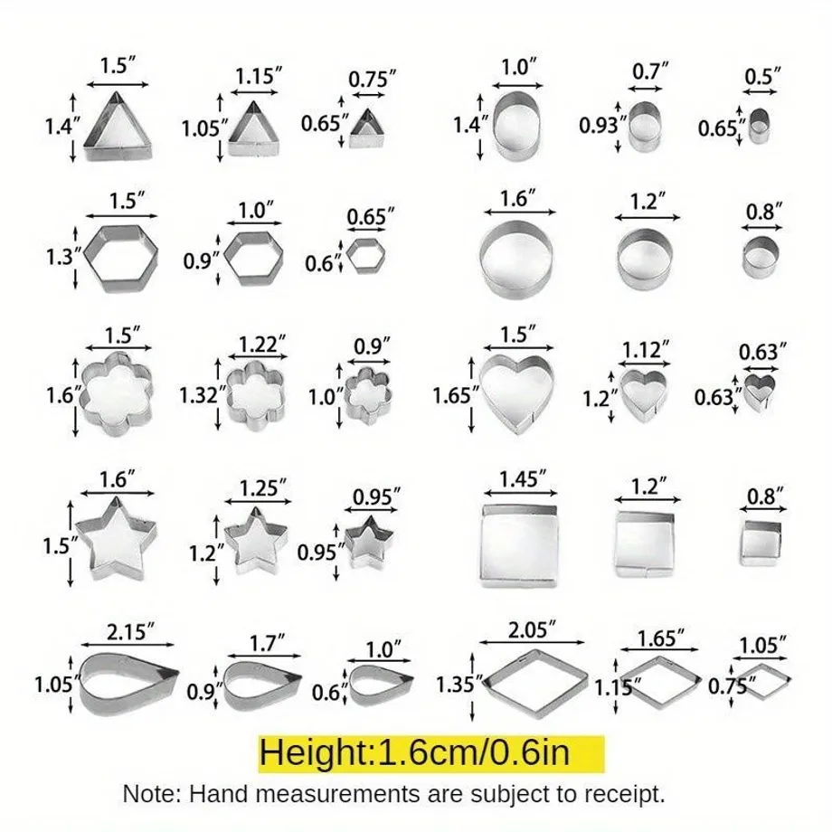 30 ks Mini Vykrajovátek na Cukroví, Nerezová Sada na Vykrajování Pečiva, Geometrické Formy na Fondán, Pekařské Nástroje, Kuchyňské Potřeby