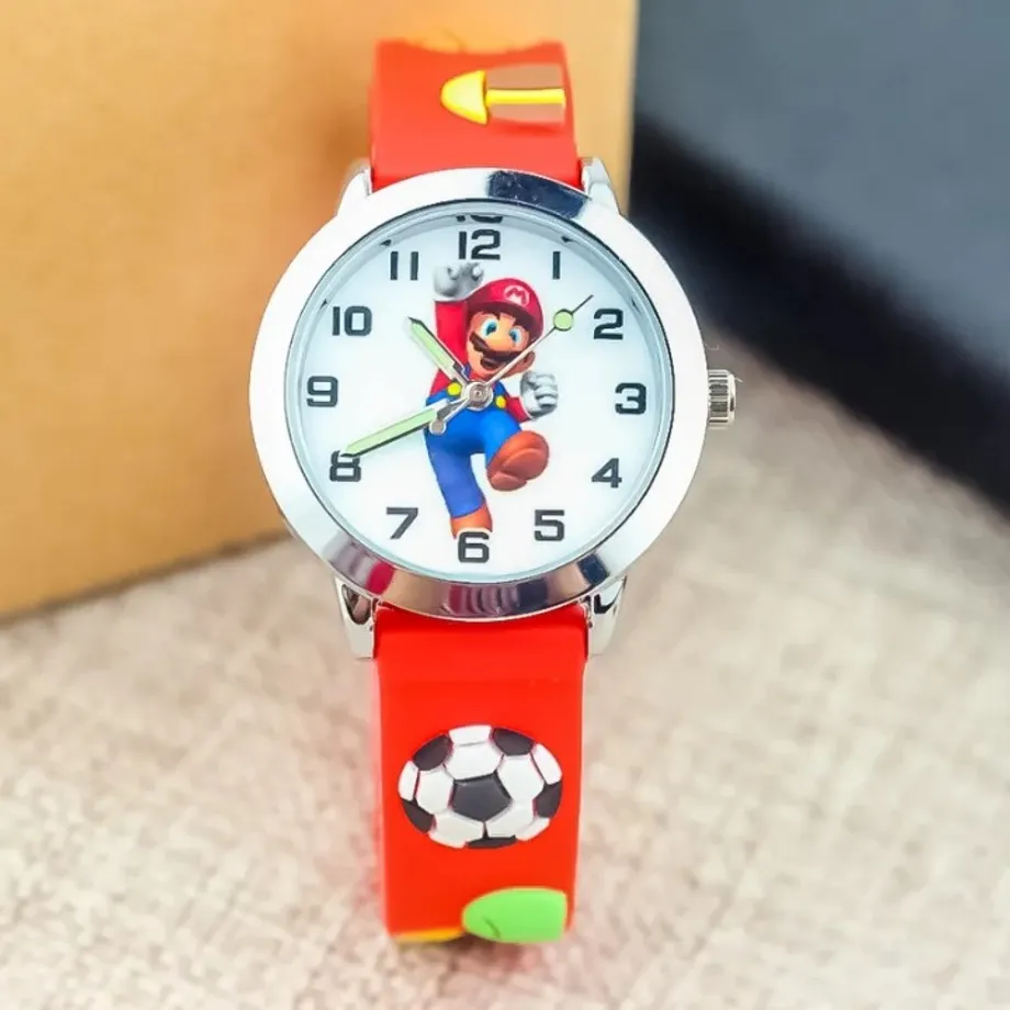 Dětské analogové hodinky s motivem Super Mario Bros.