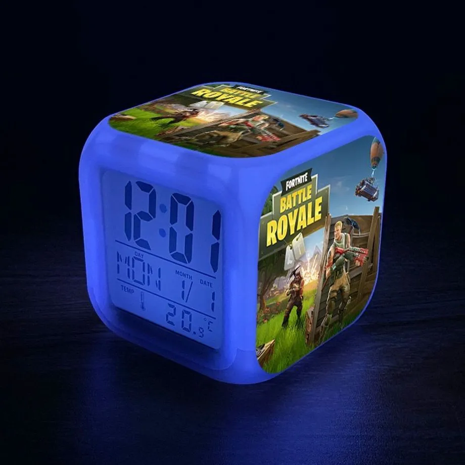 Originální svítící budík s motivem počítačové hry Fortnite 07 no box