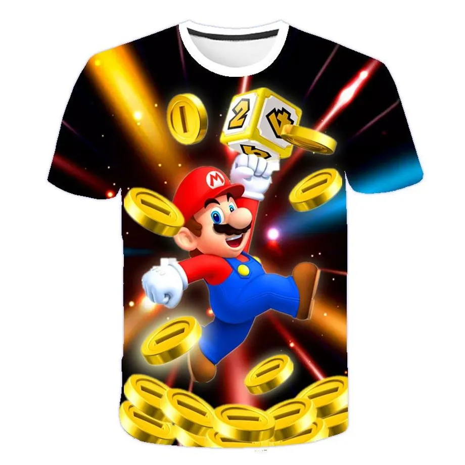 Krásné dětské tričko s 3D potiskem Mario 977 14 let