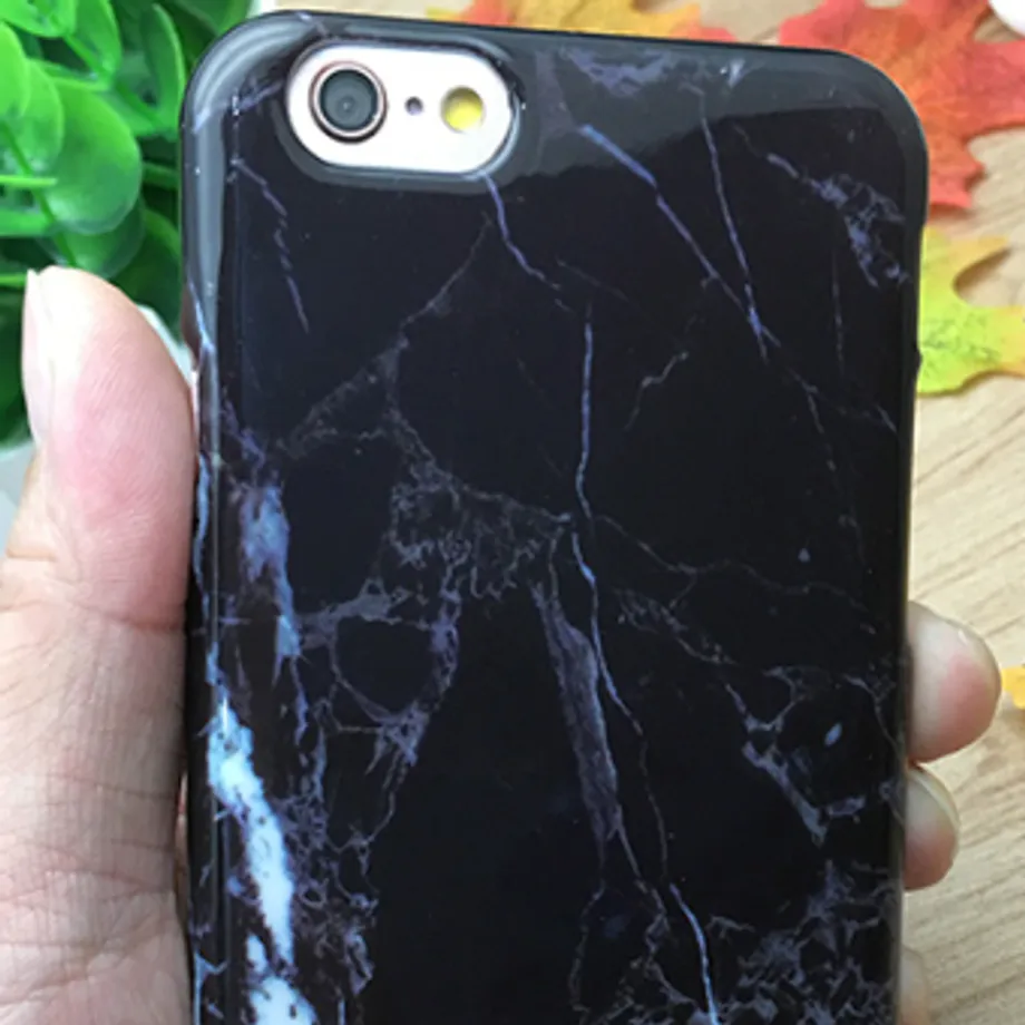 Silikonový kryt pro iPhone 6 6S 6 Plus SE 5s 5 - černý mramor