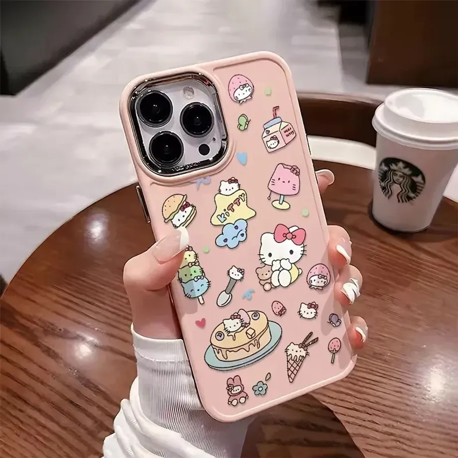 Ochranné pouzdro na telefon s Hello Kitty v designu Y2K - roztomilé pouzdro ze silikonu