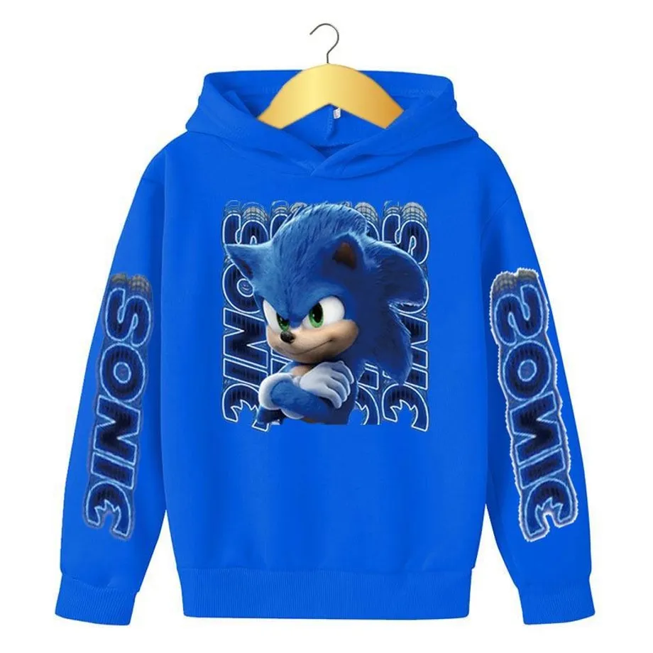 Chlapecká designová mikina s kapucí a potiskem Sonic