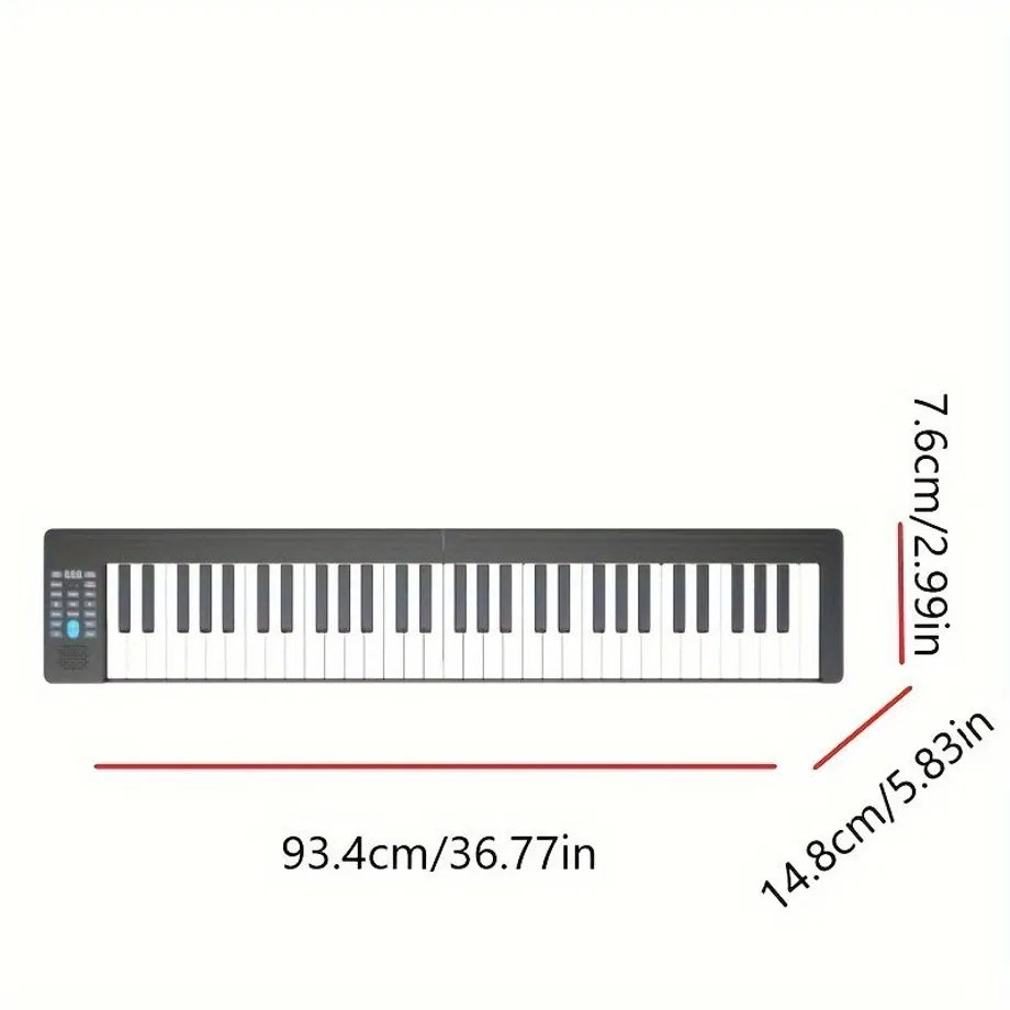 Kompaktní chytré piano s 61 klávesami - online výuka hudby, externí audio a sluchátka, standardní velikost, LED displej, USB