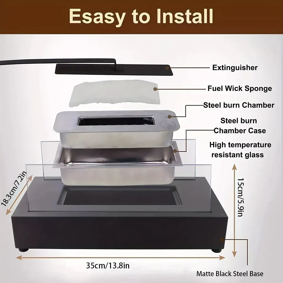 Stylový stolní biokrb na etanol - Vnitřní i venkovní užijte si útulnou atmosféru a teplo plamenů