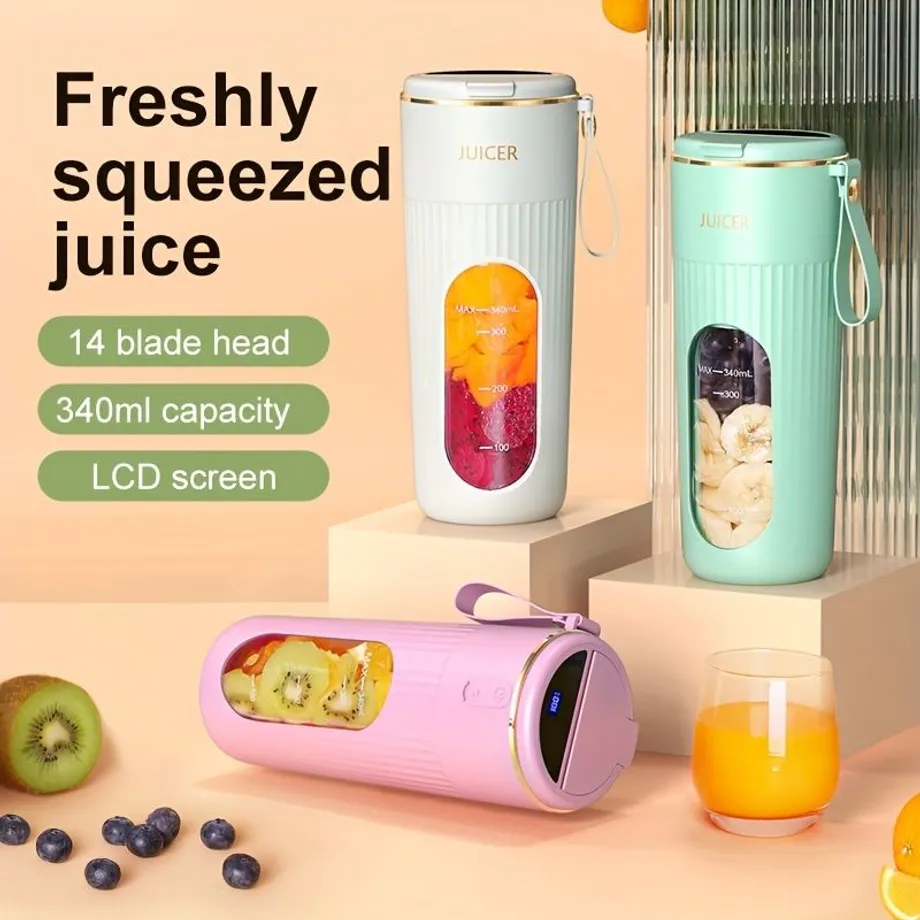 Přenosný USB dobíjecí smoothie mixér s 14 čepelemi