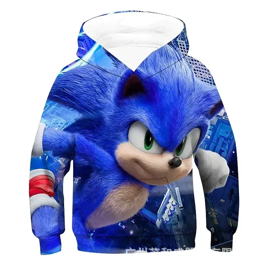 Dětská mikina s kapucí a 3D motivem Sonic