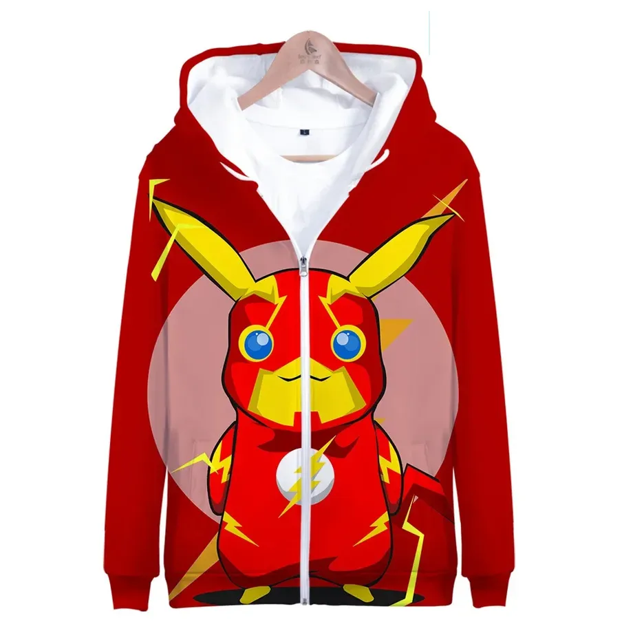 Luxusní unisex mikina se zapínáním na zip a potiskem oblíbených Pokémon