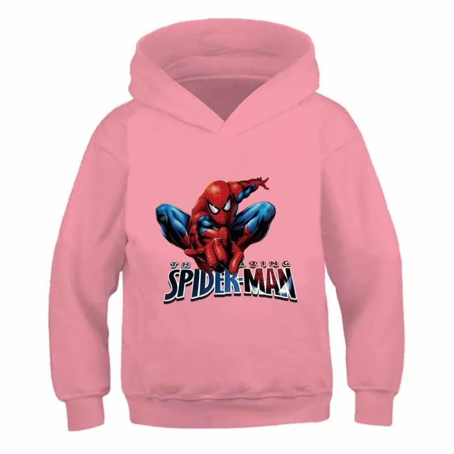 Moderní dětská stylová mikina s kapucí s moderním motivem Spidermana Leslie