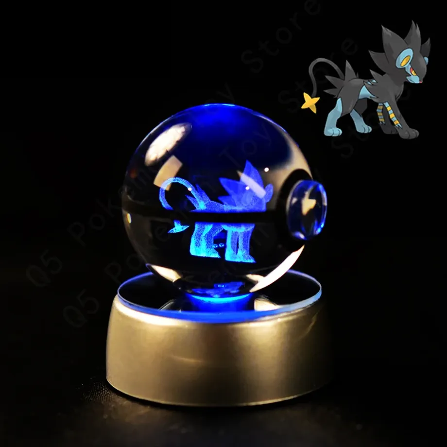 Roztomilá 3D stolní lampa ve tvaru Pokébalu s motivem Pokemonů