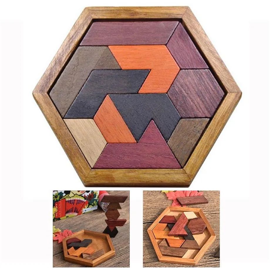 Dřevěné geometrické puzzle