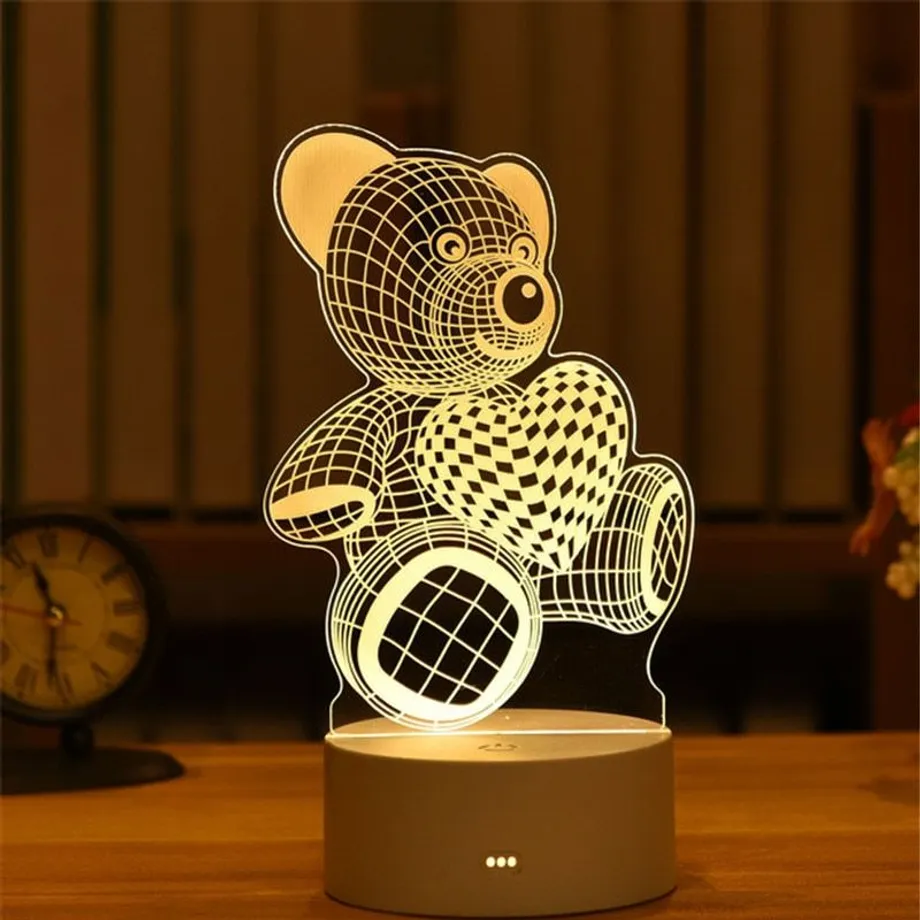 3D lampa s vánočními motivy - USB